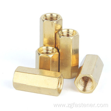 Brass long coupling round hexagon nuts